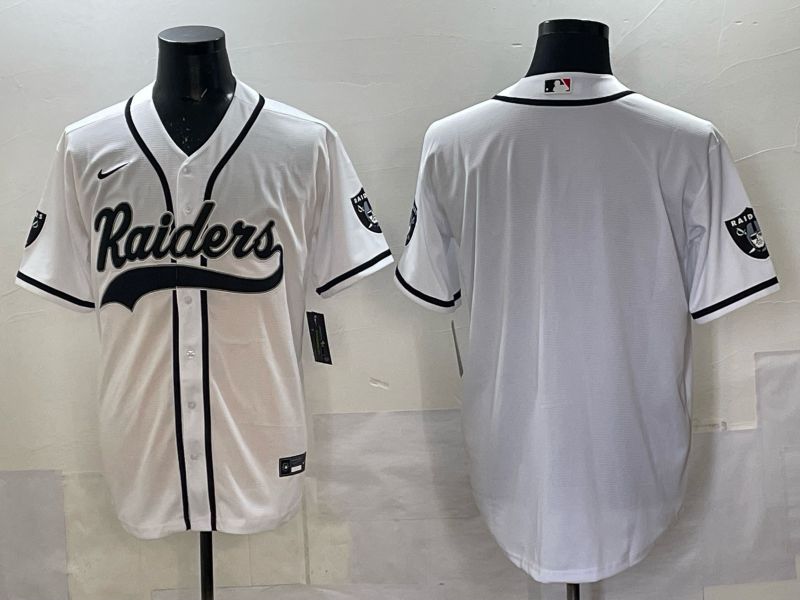 Men 2025 Nike Oakland Raiders Blank White Joint Name  Limited NFL Jersey style 041